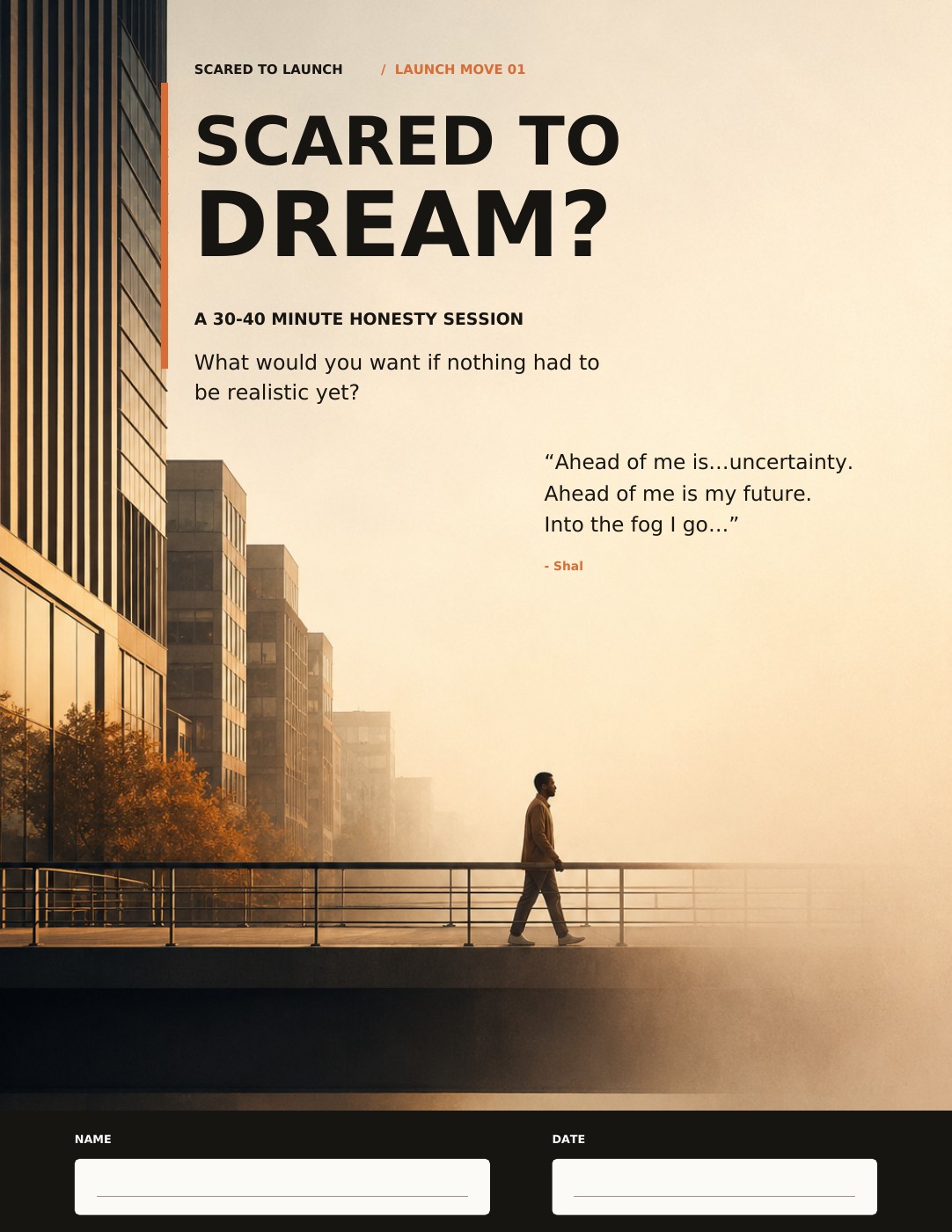 Cover of the Scared to Dream workbook